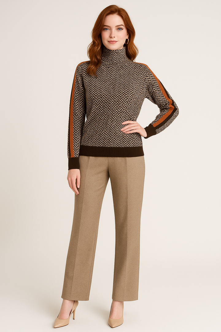 Women's Chevron Turtleneck Sweater