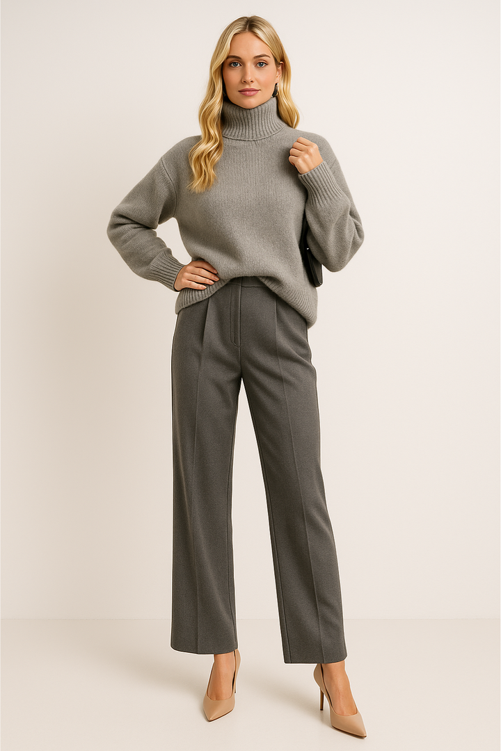 Women's Classic Ribbed High Neck Sweater