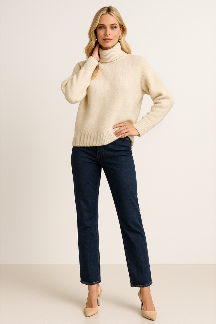 Women's Classic Ribbed High Neck Sweater