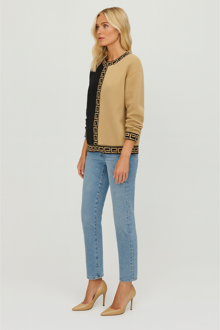 Women's Cozy Round Neck Sweater for Winter Wear
