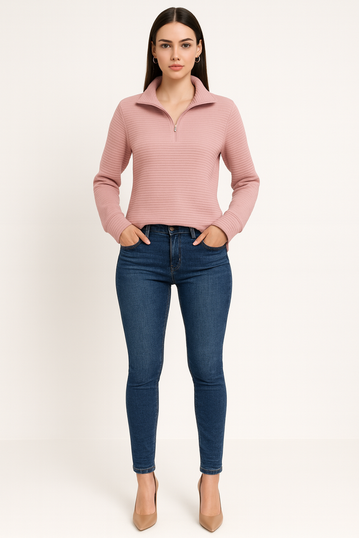 Women's Elegant Half-Zip Sweater