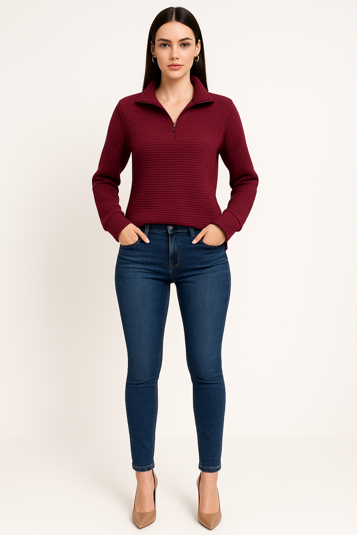 Women's Elegant Half-Zip Sweater