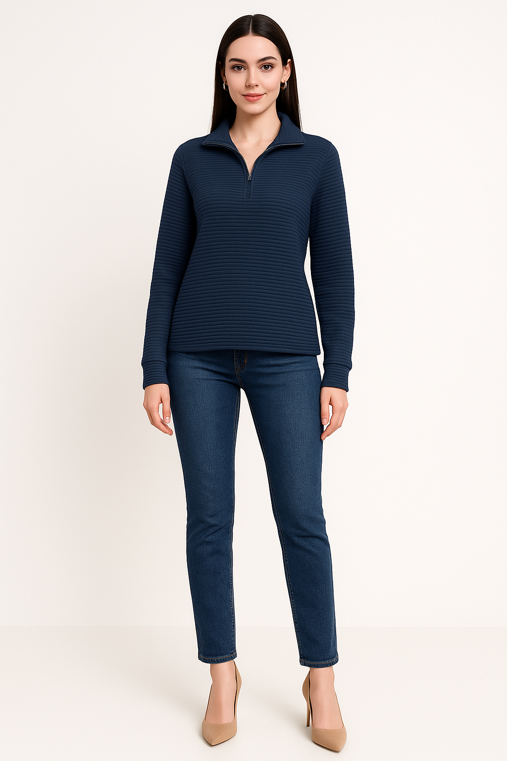 Women's Elegant Half-Zip Sweater