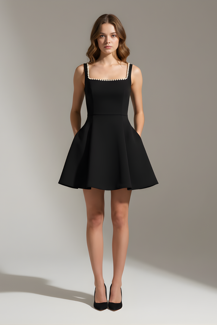 Women’s Flattering Christmas Party Pearl Mini Dress