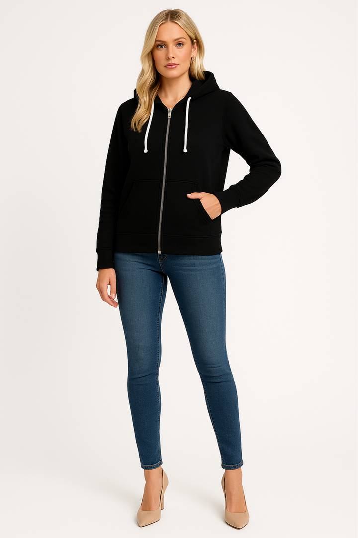 Women’s Everyday Zip-Up Hoodie with Adjustable Hood