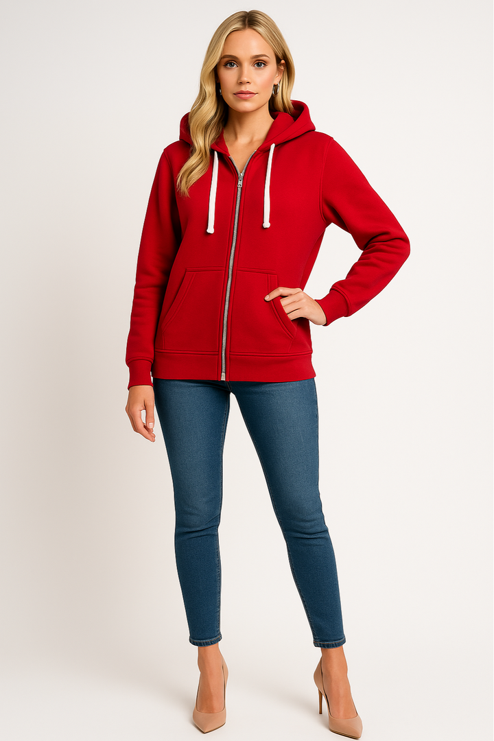 Women’s Everyday Zip-Up Hoodie with Adjustable Hood