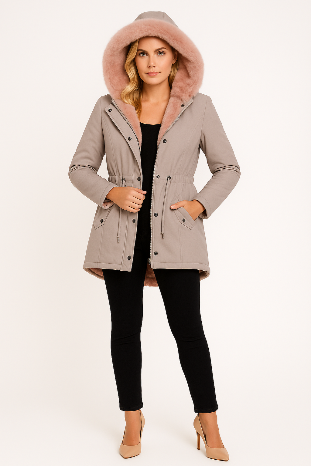 Women’s Faux Fur Lined Hooded Parka Jacket