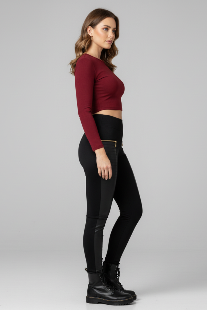 Women’s High Waist Zipper Leggings