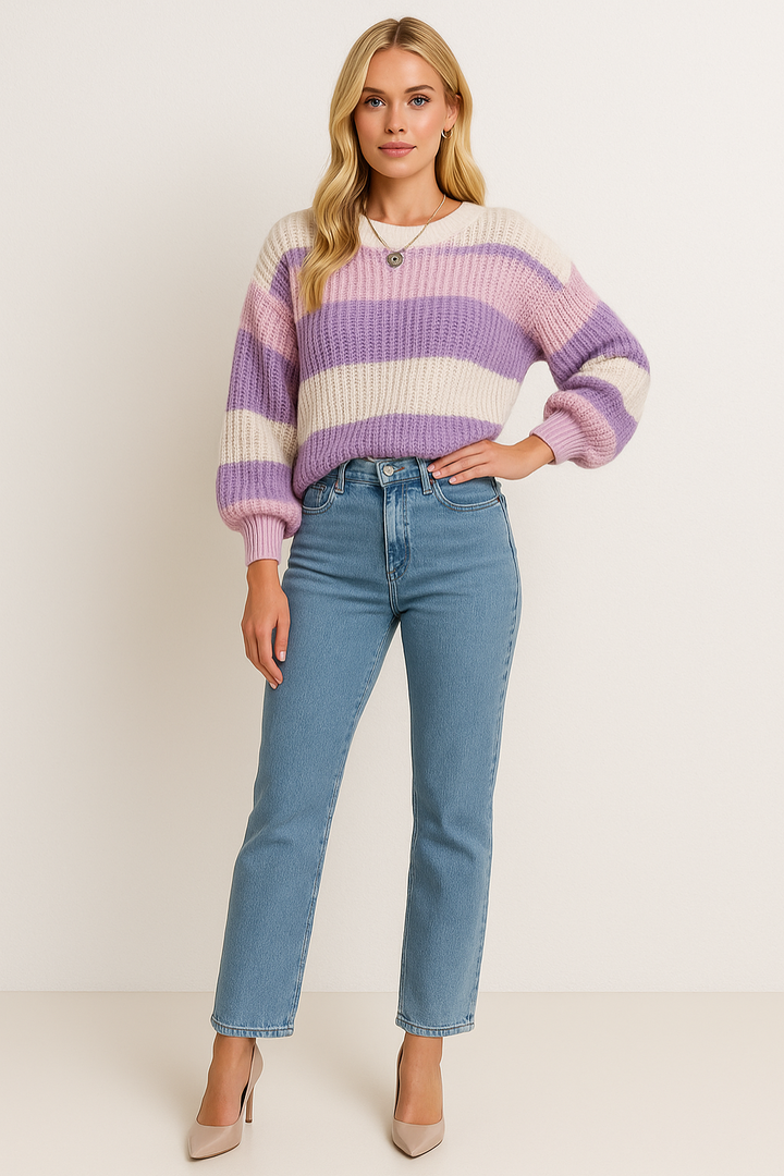 Women's Knit Striped Sweater