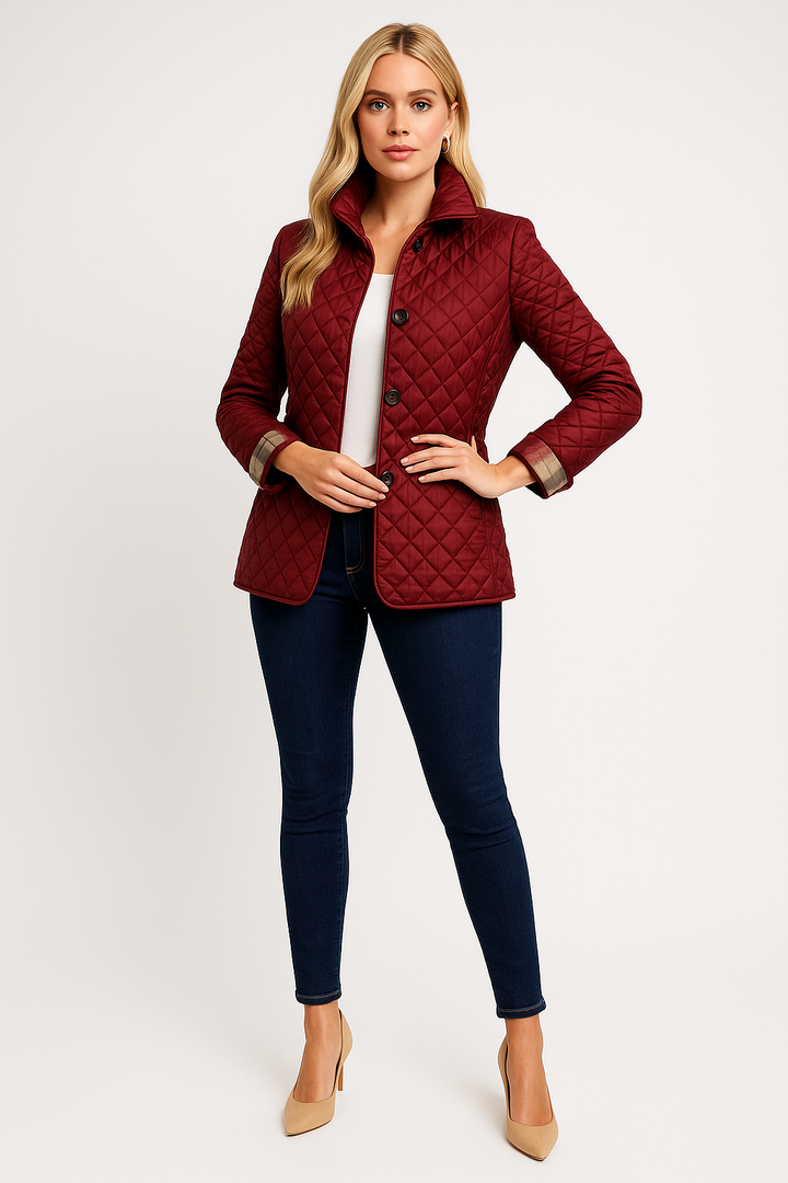 Women's Lightweight Quilted Button Closure Coat