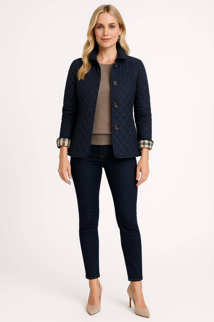 Women's Lightweight Quilted Button Closure Coat
