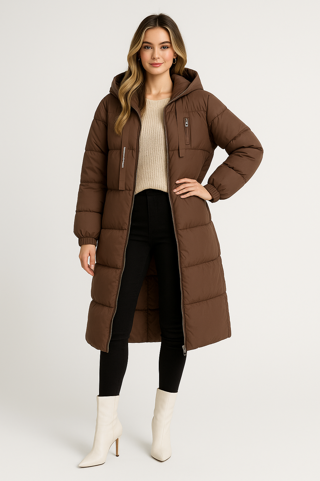 Women's Long Hooded Parka Jacket