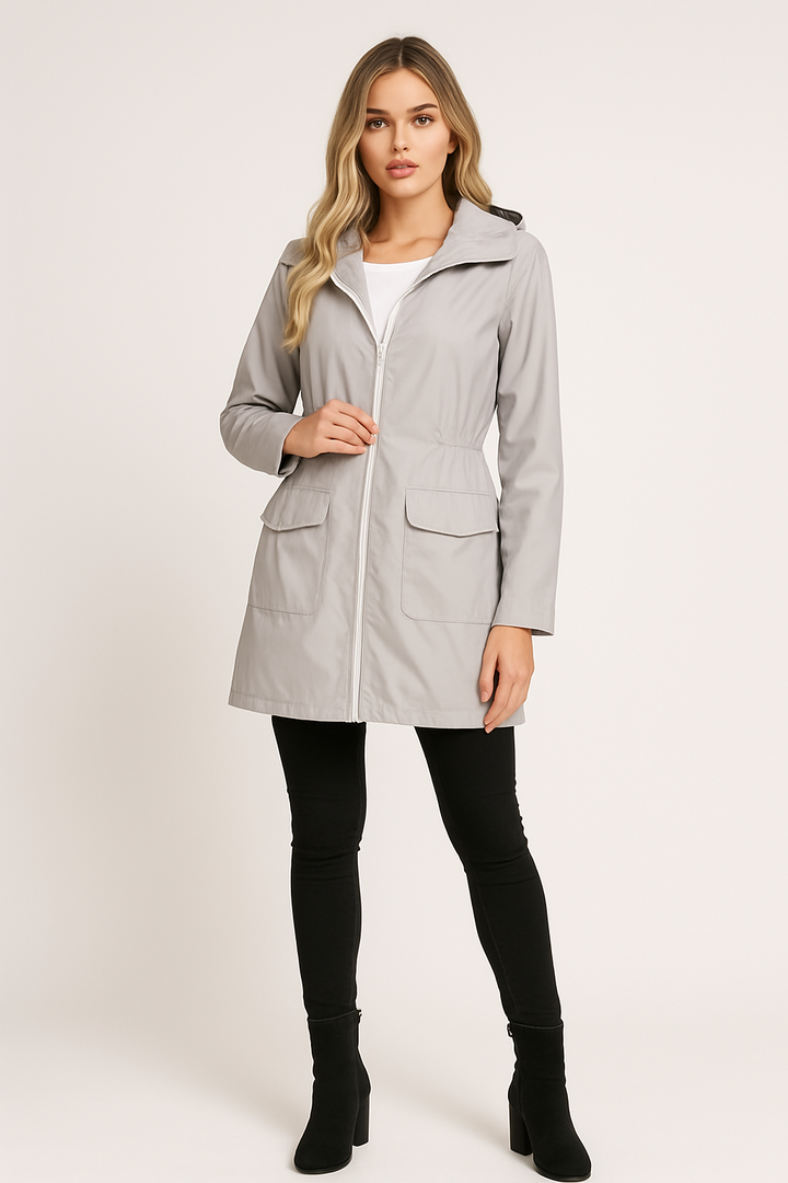 Women's Long Rain Jacket with Hood