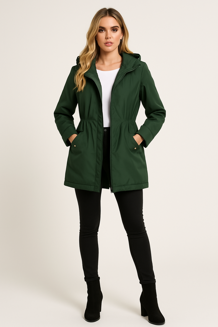 Women's Long Rain Jacket with Hood