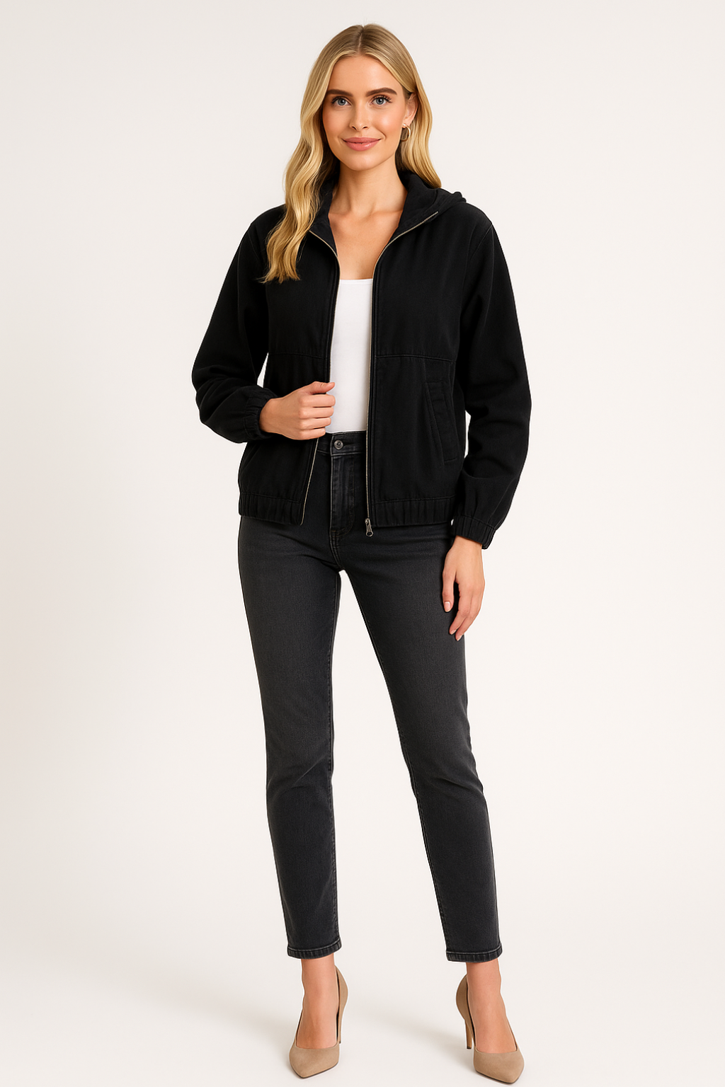 Women’s Long Sleeve Hooded Zip Jacket