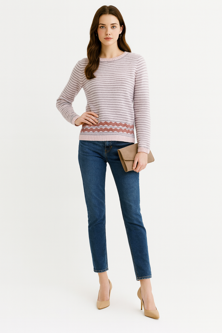 Women's Long Sleeve Striped Sweater