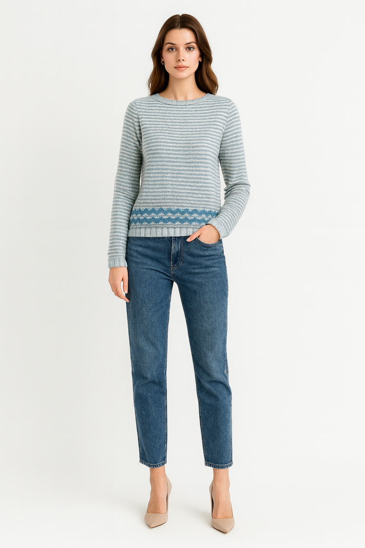Women's Long Sleeve Striped Sweater