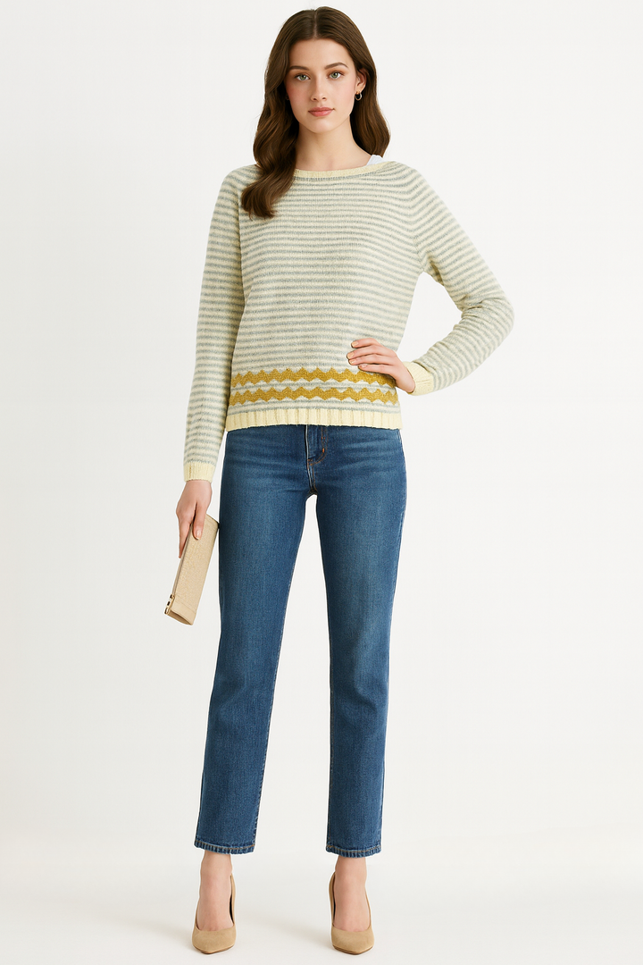 Women's Long Sleeve Striped Sweater