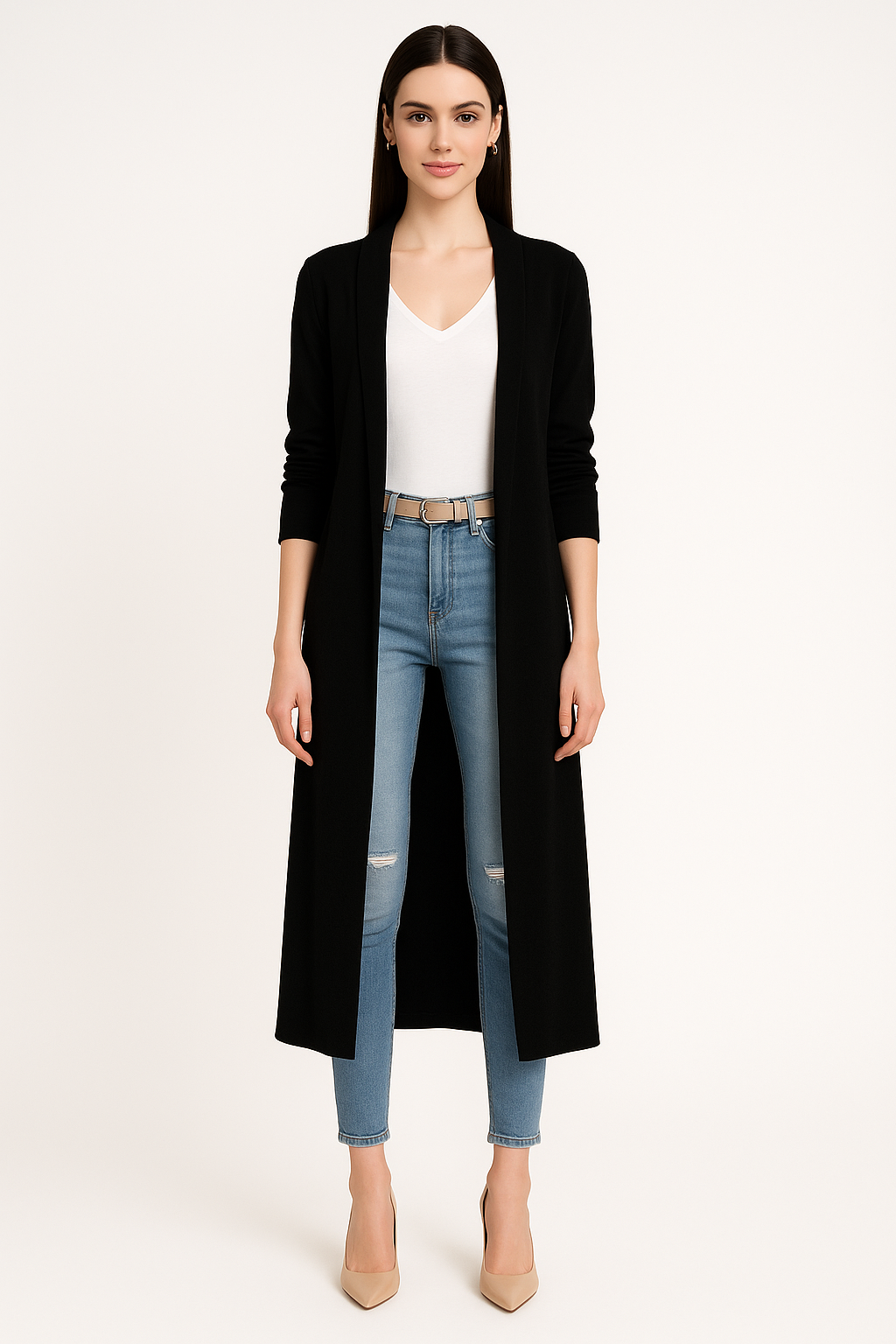 Women's Long Velvet Cardigan