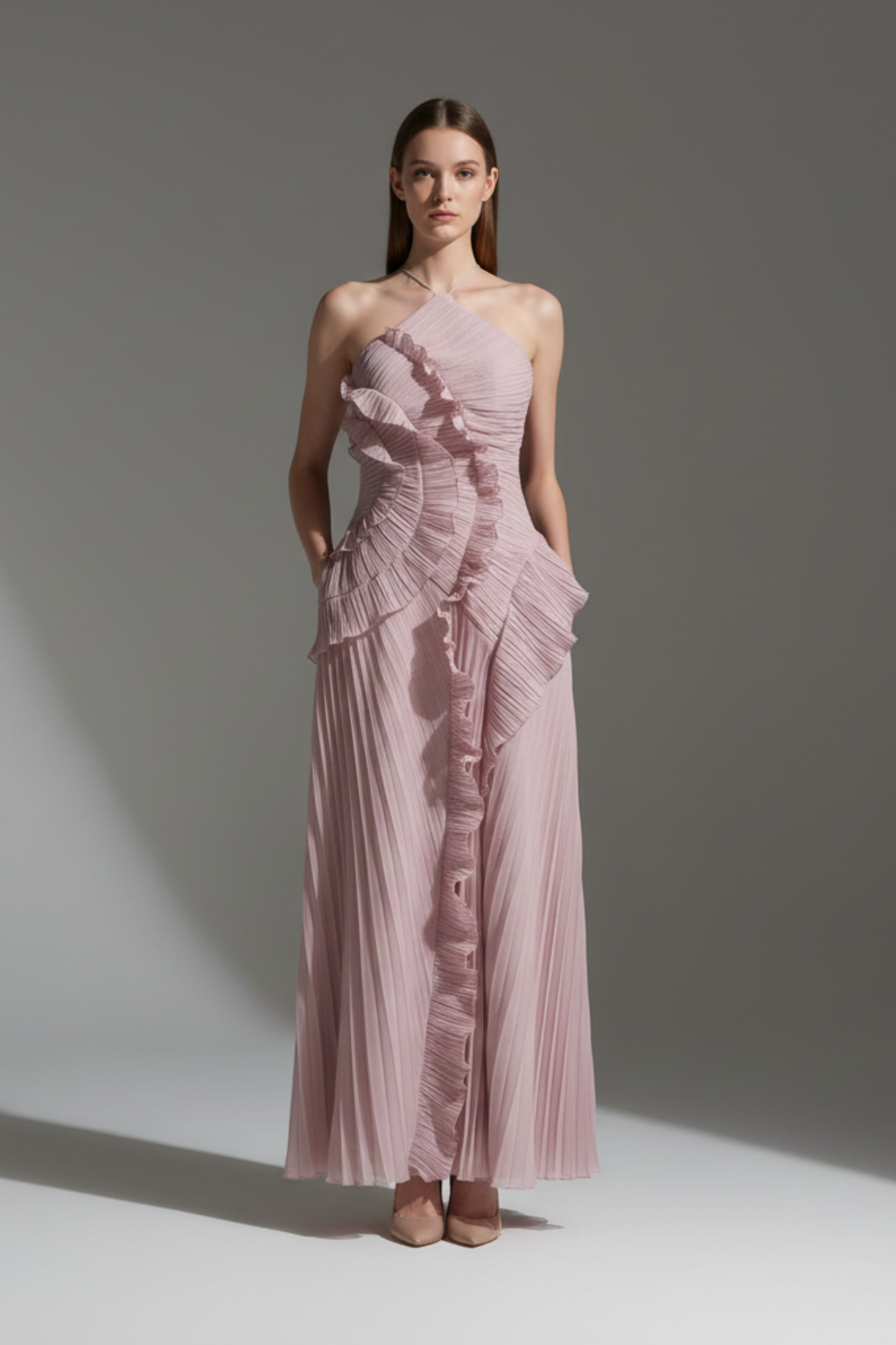 Women’s Flattering Lotus Edge Christmas Party Maxi Dress