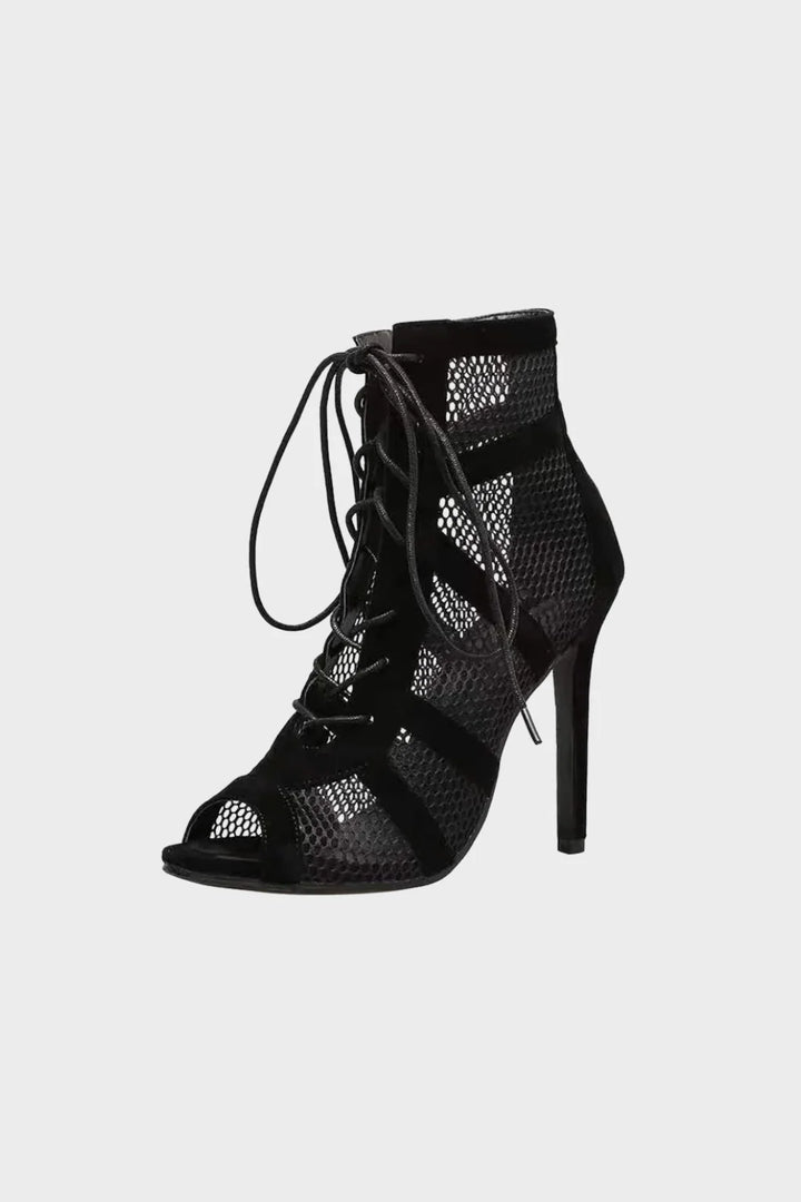 Women’s Mesh Lace-Up Stiletto Sandals