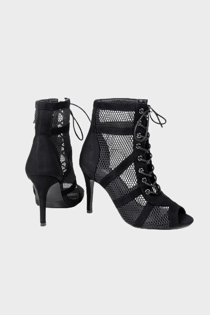 Women’s Mesh Lace-Up Stiletto Sandals