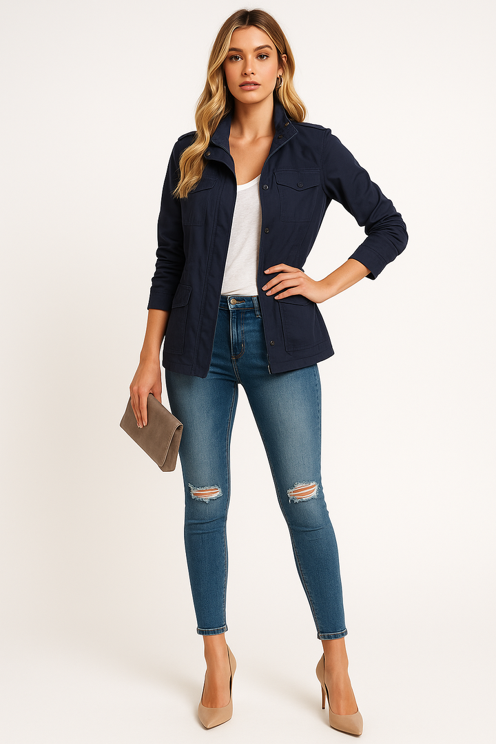 Women’s Modern Chic Jacket with Zipper