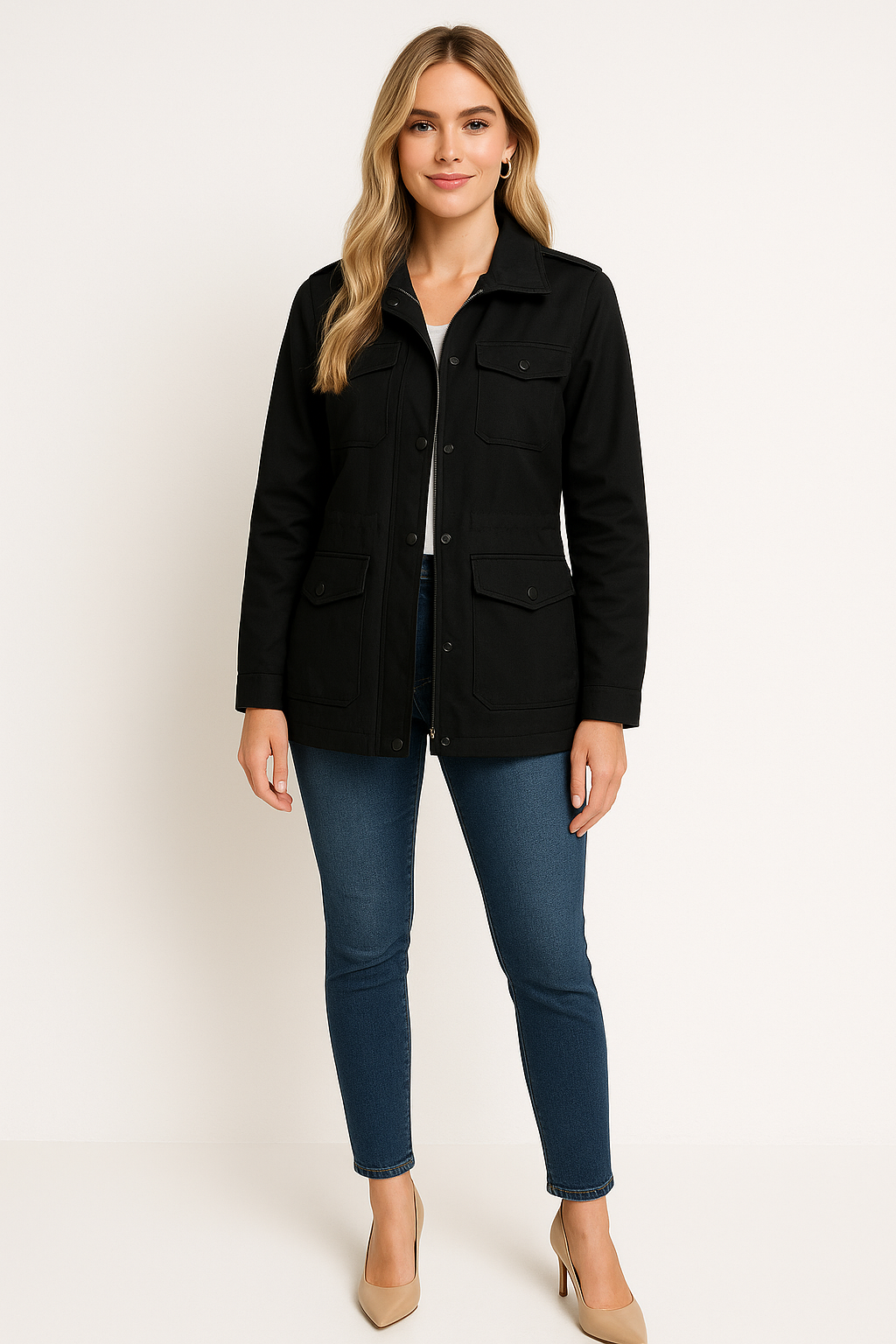 Women’s Modern Chic Jacket with Zipper