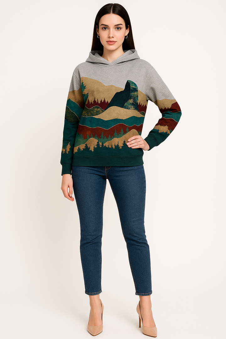 Women's Mountain Landscape Hoodie