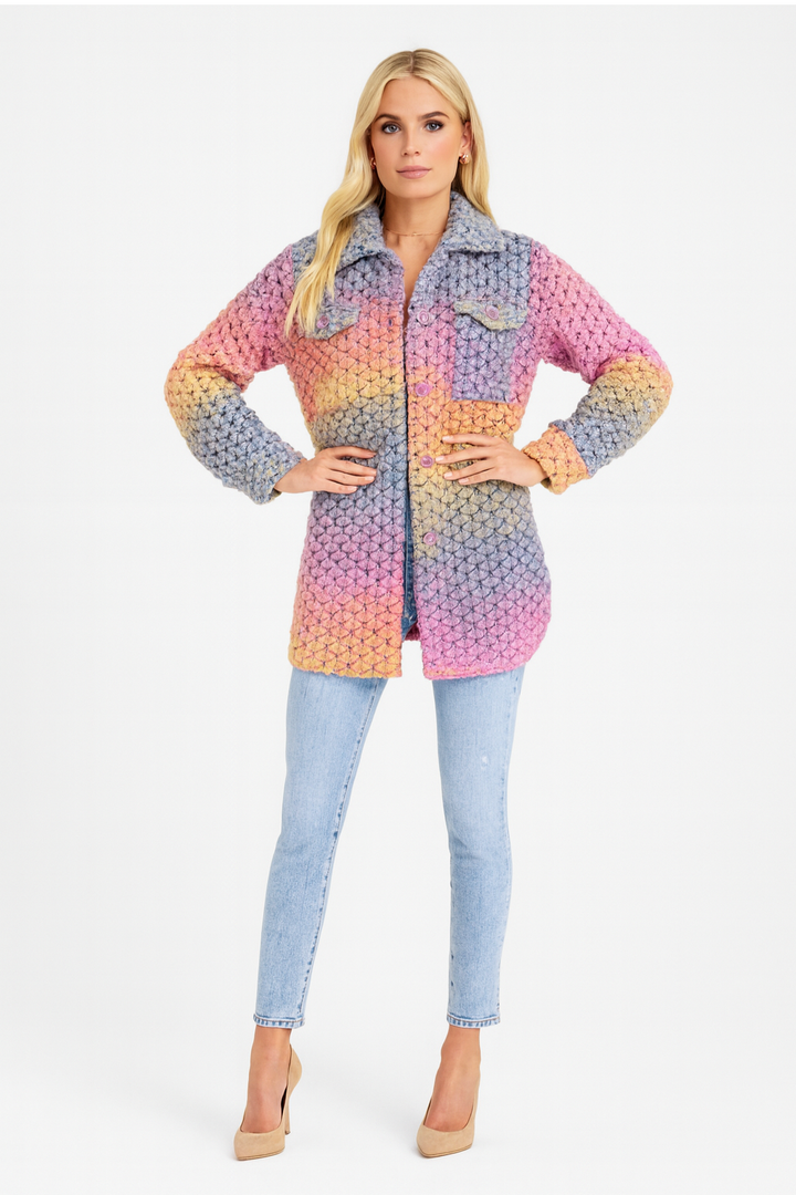 Women’s Multicolored Braided Winter Coat