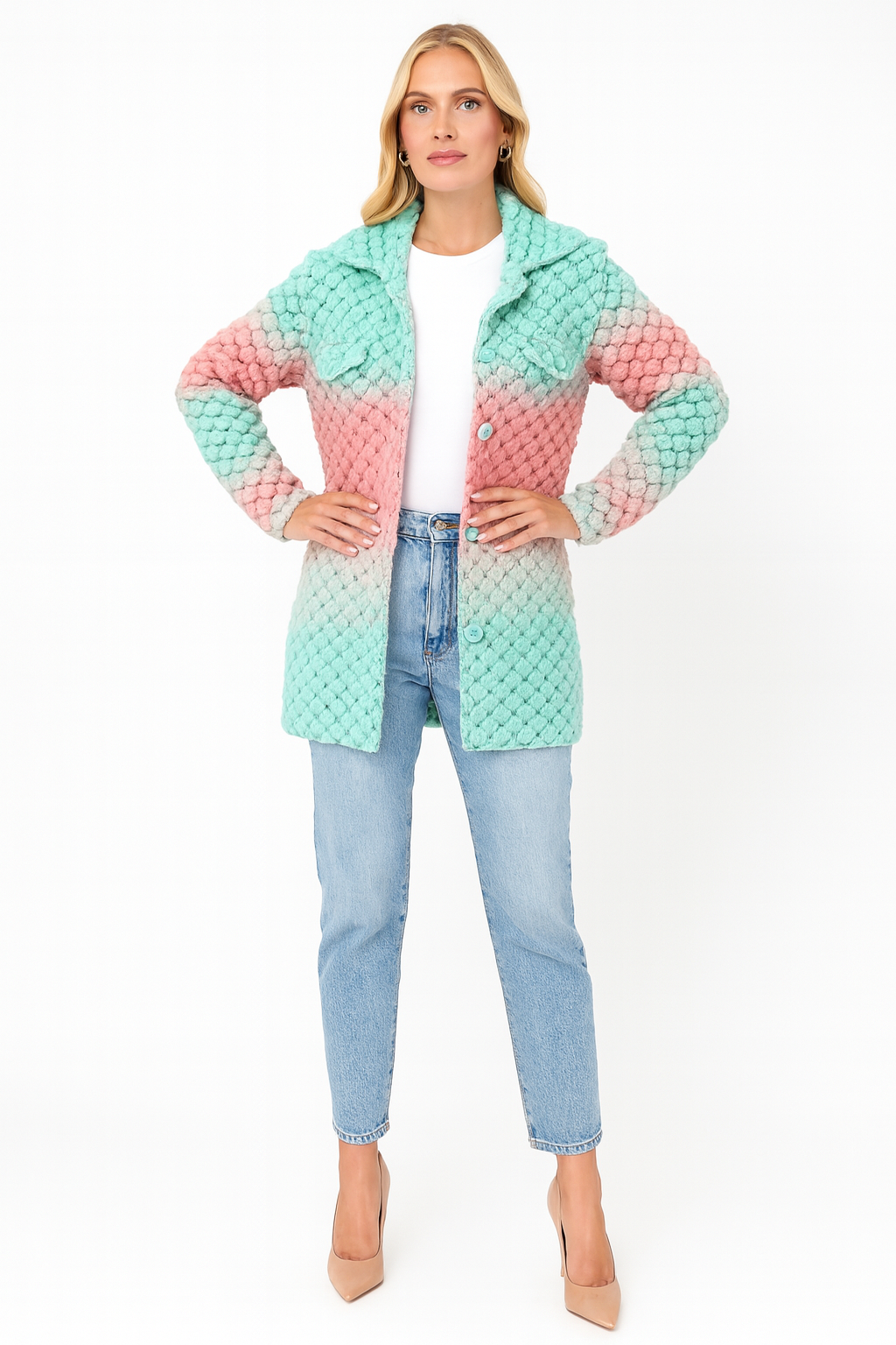 Women’s Multicolored Braided Winter Coat