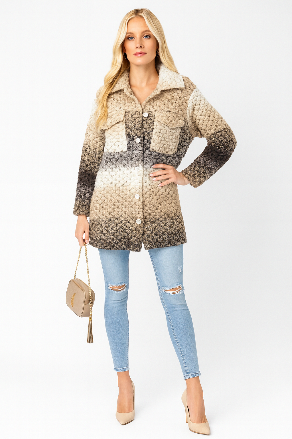 Women’s Multicolored Braided Winter Coat