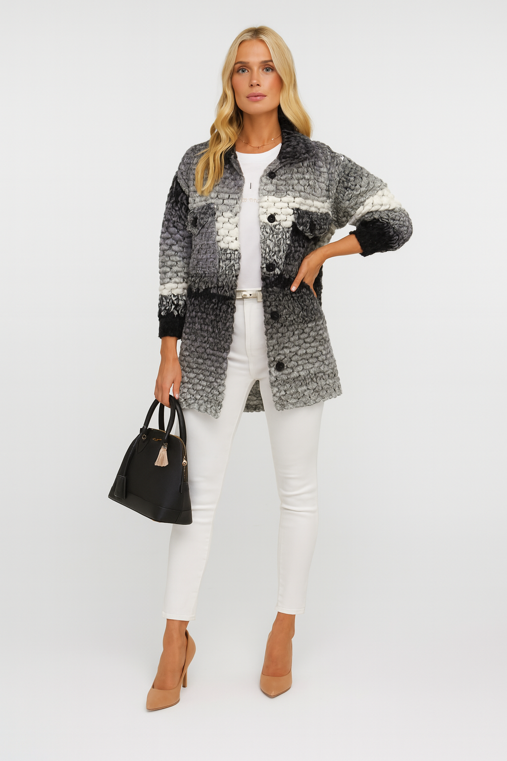 Women’s Multicolored Braided Winter Coat