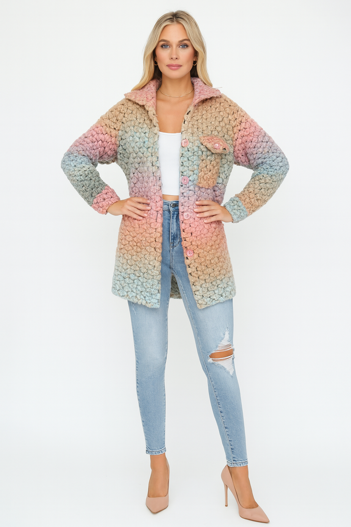 Women’s Multicolored Braided Winter Coat