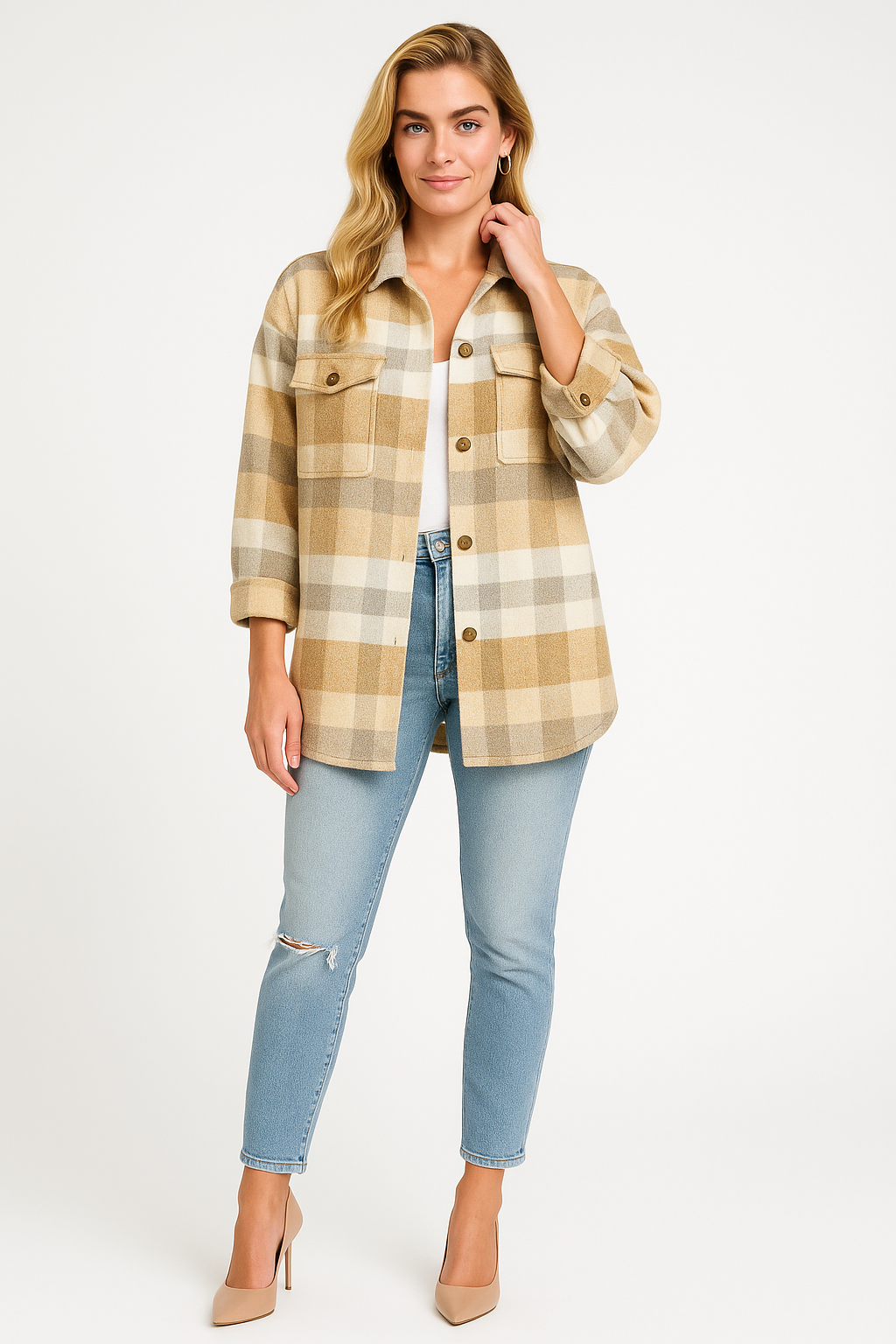 Women’s Oversized Plaid Winter Jacket