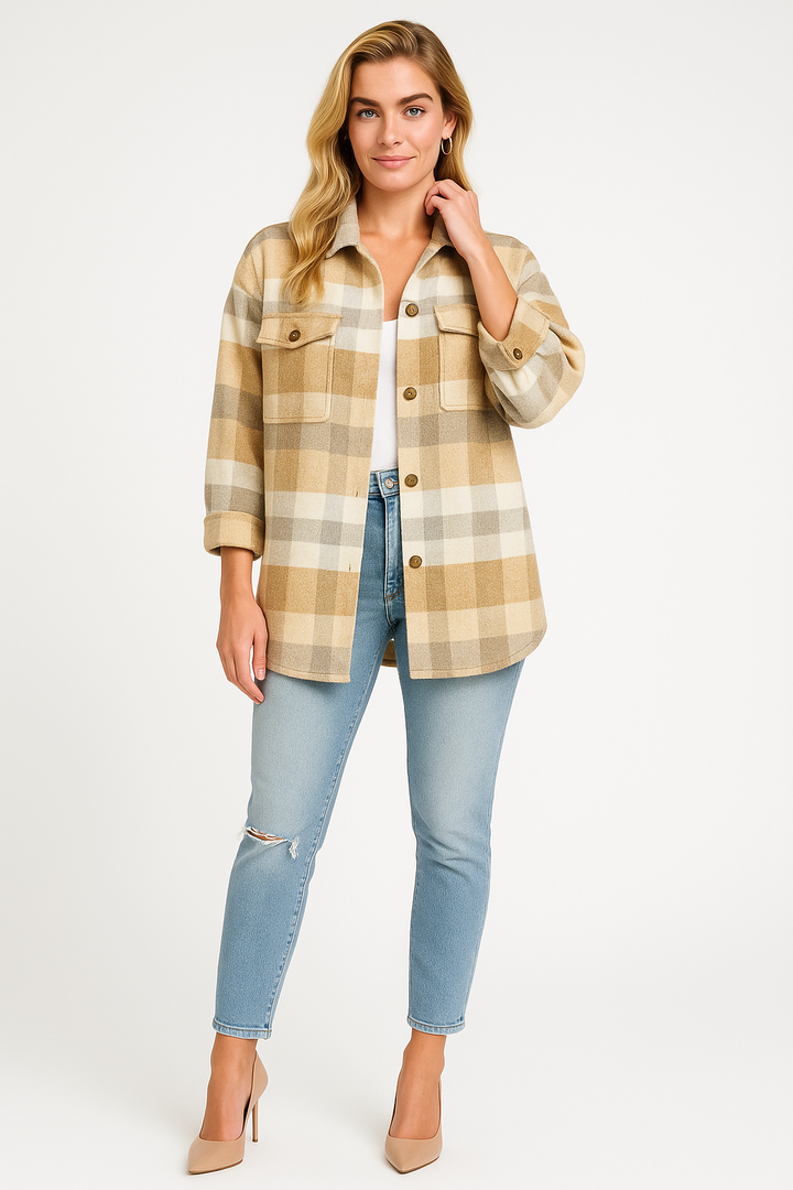 Women’s Oversized Plaid Winter Jacket