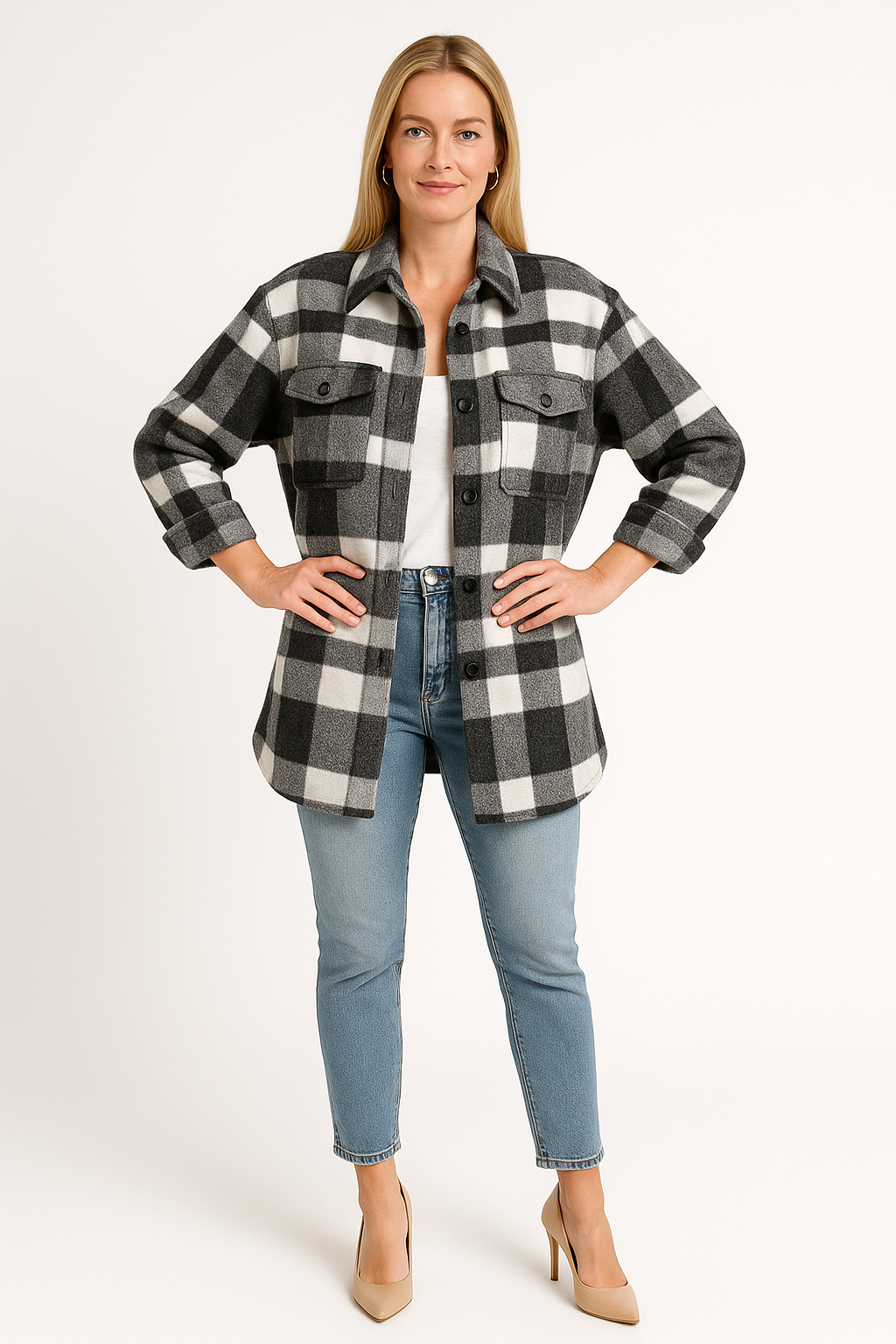 Women’s Oversized Plaid Winter Jacket