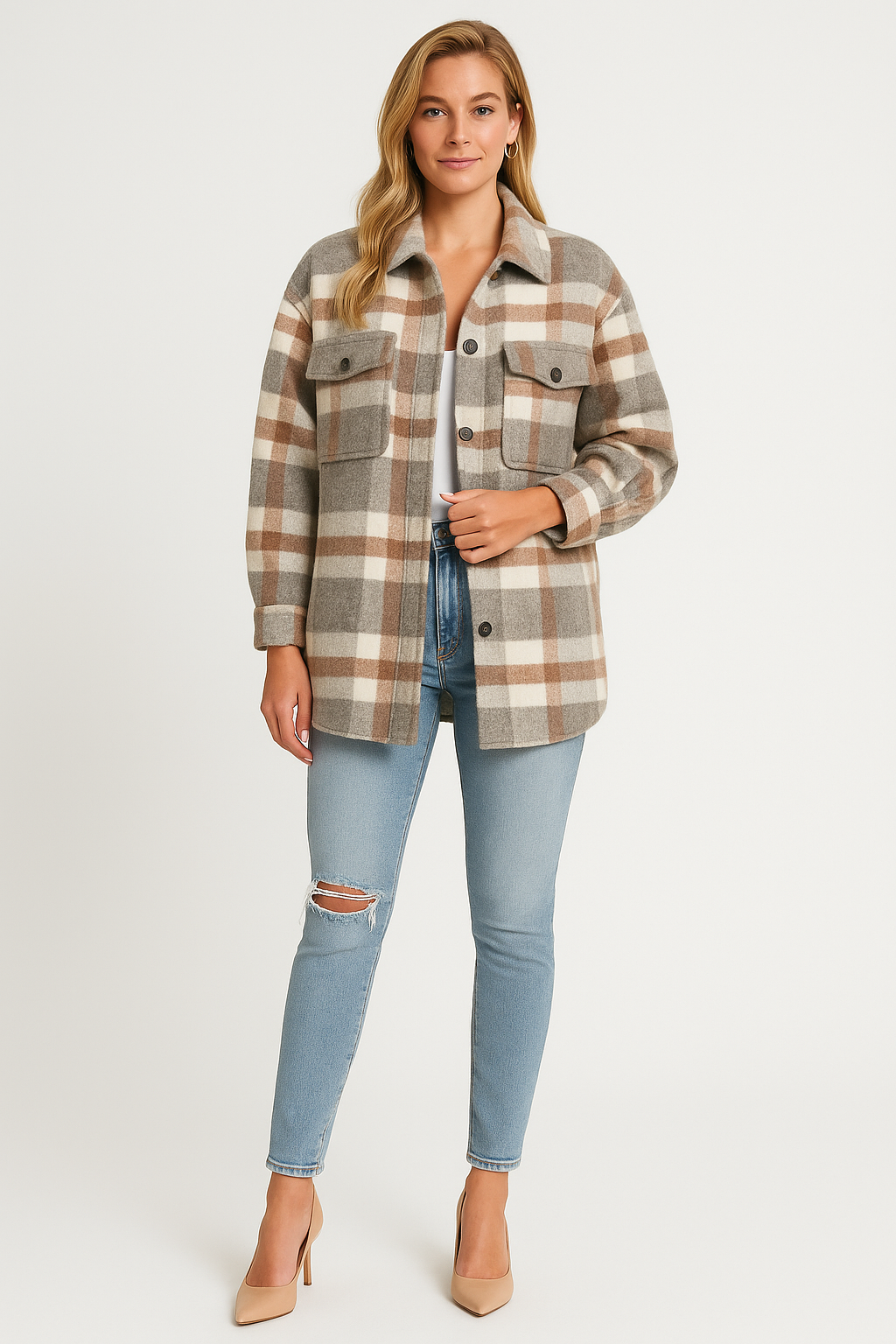 Women’s Oversized Plaid Winter Jacket