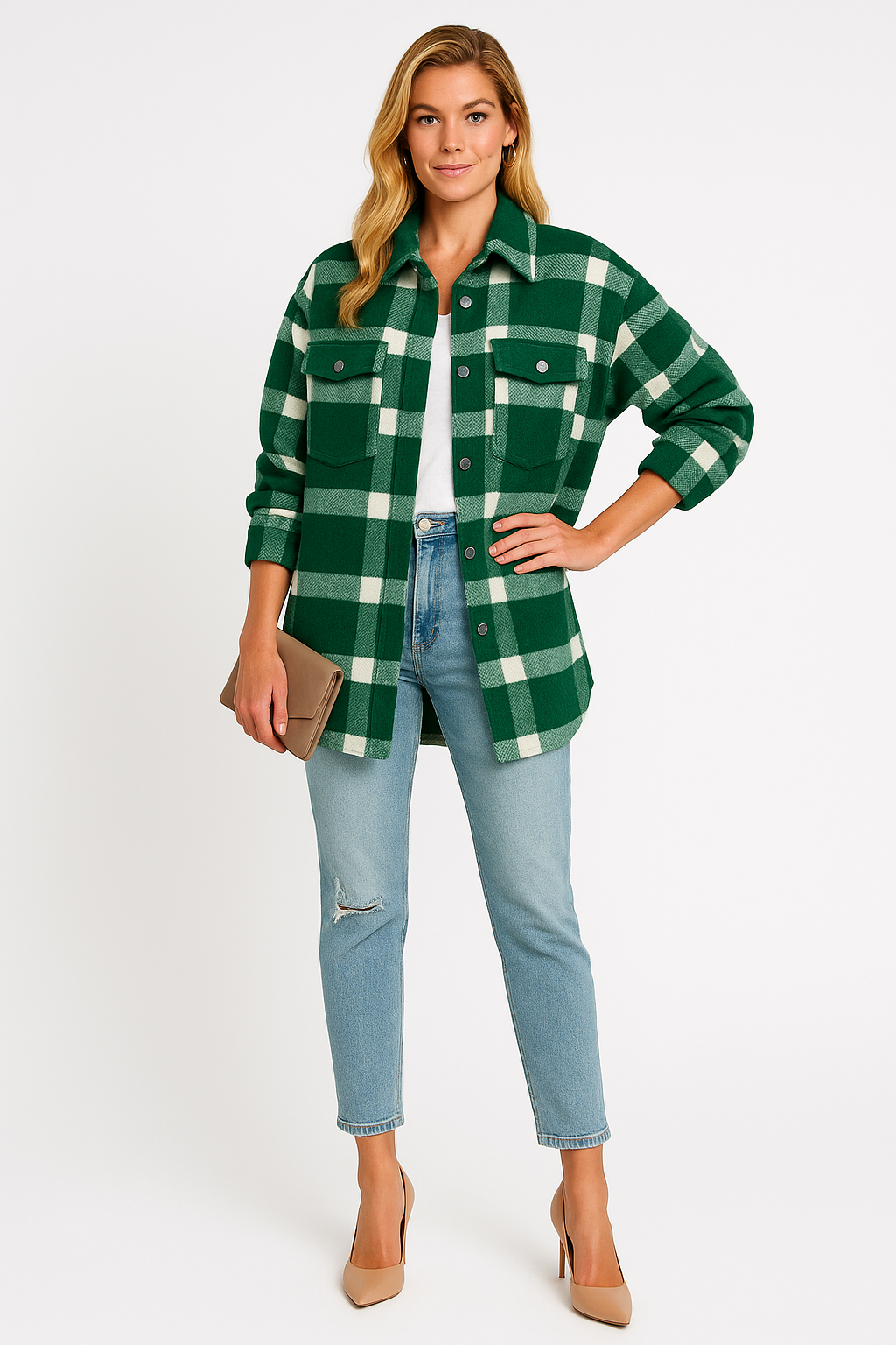 Women’s Oversized Plaid Winter Jacket