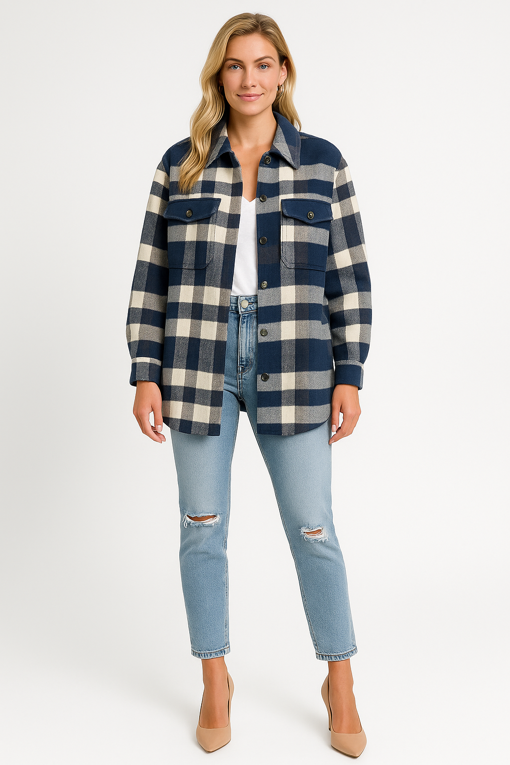 Women’s Oversized Plaid Winter Jacket