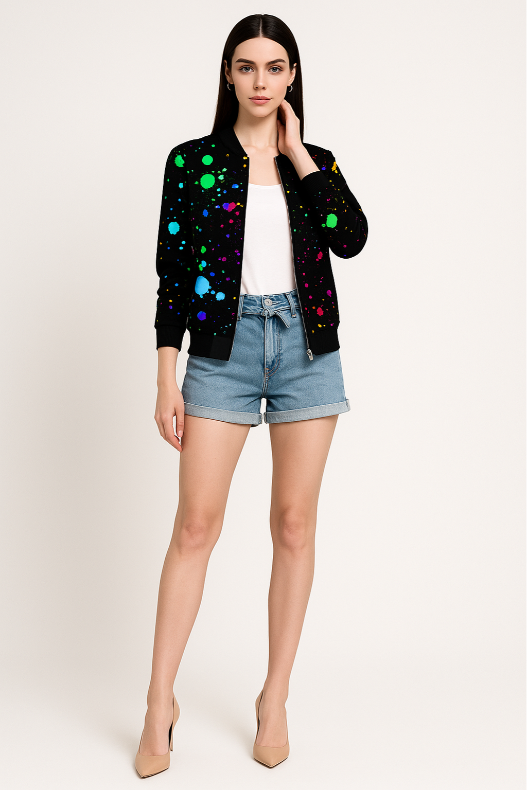 Women's Printed Zipper Jacket
