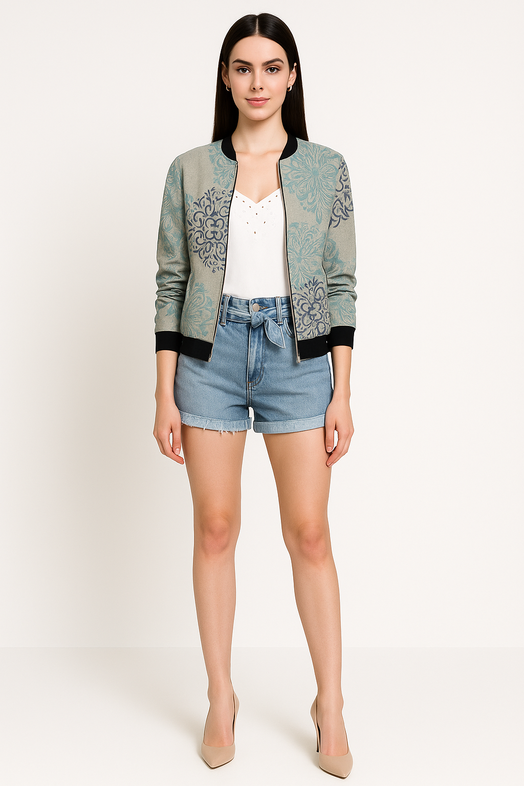 Women's Printed Zipper Jacket