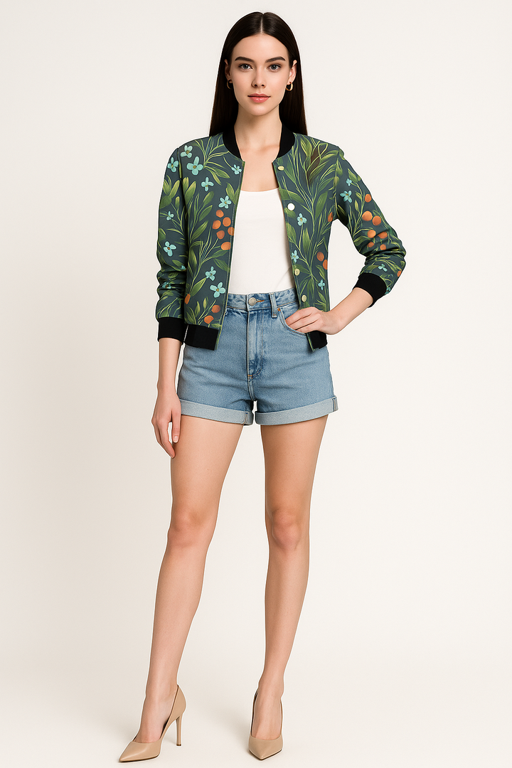 Women's Printed Zipper Jacket