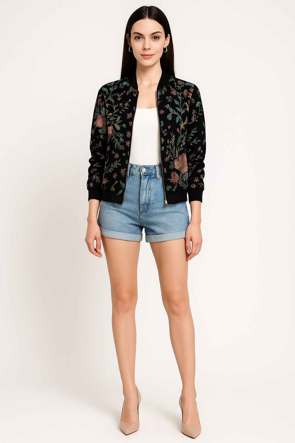 Women's Printed Zipper Jacket