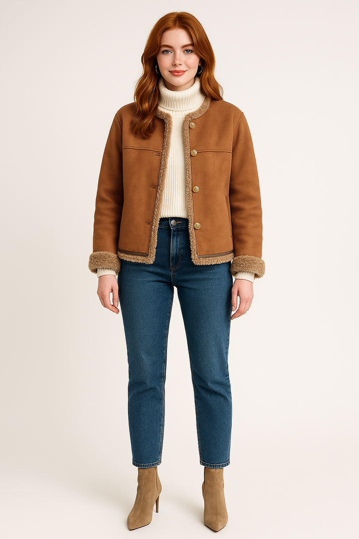 Women's Shearling Button Jacket
