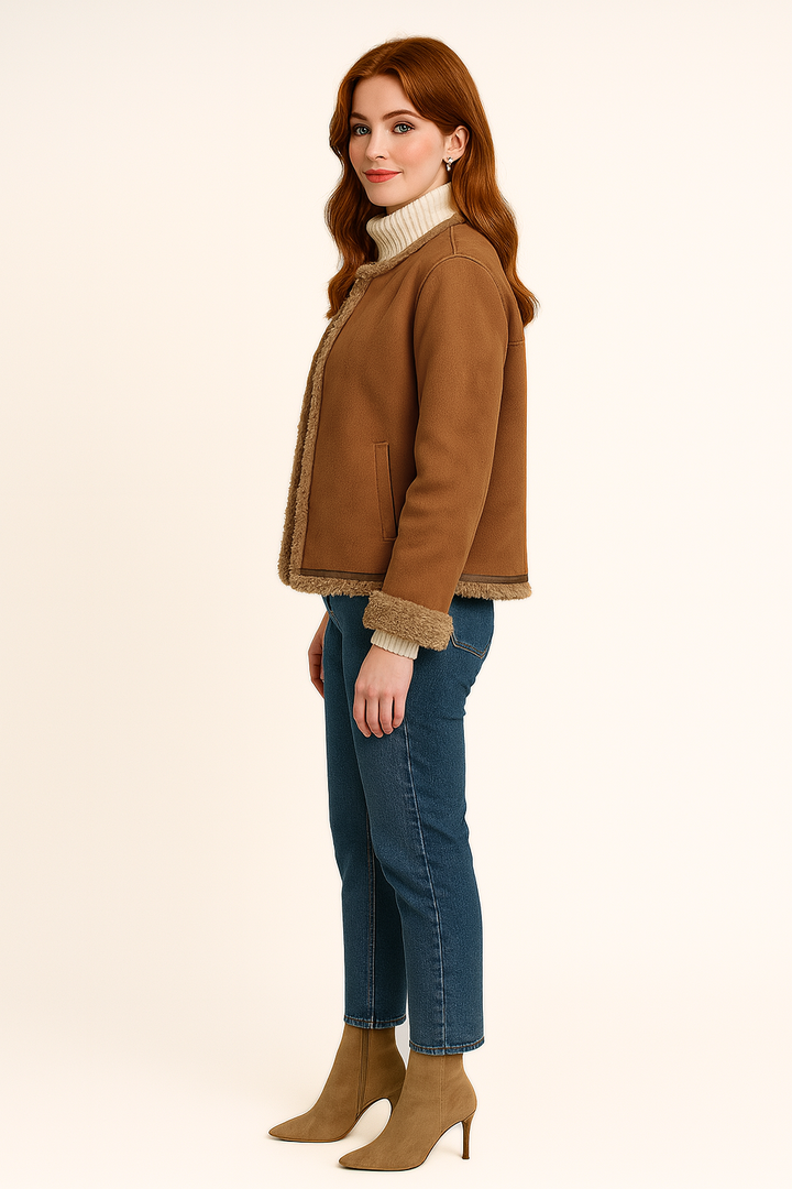 Women's Shearling Button Jacket