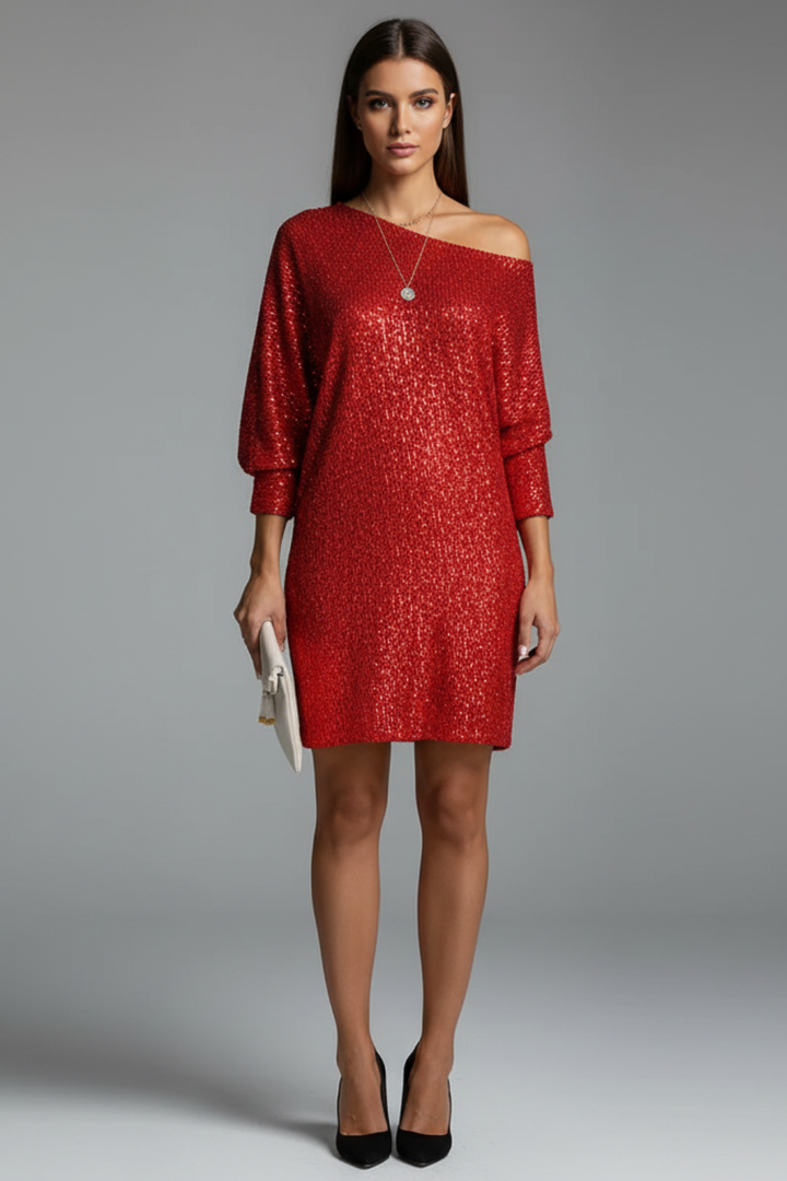 Women’s Shimmer Sequin Cocktail Midi Dress