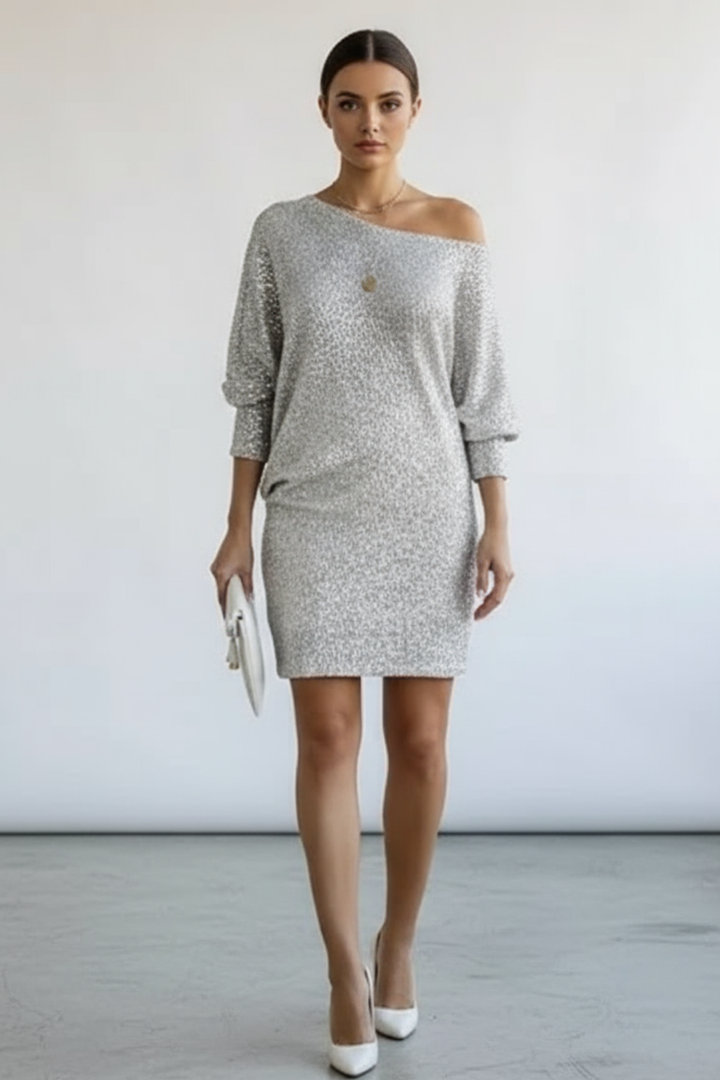 Women’s Shimmer Sequin Cocktail Midi Dress