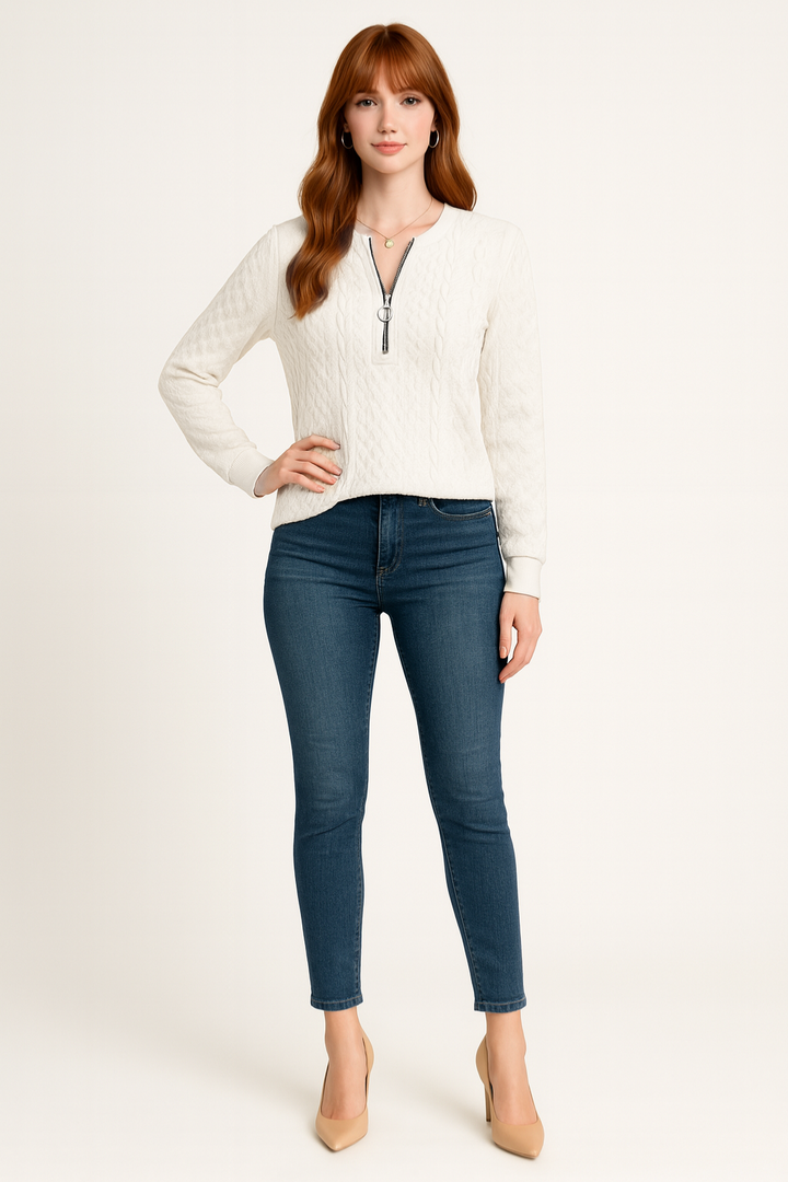 Women's Simple Half-Zip Sweater