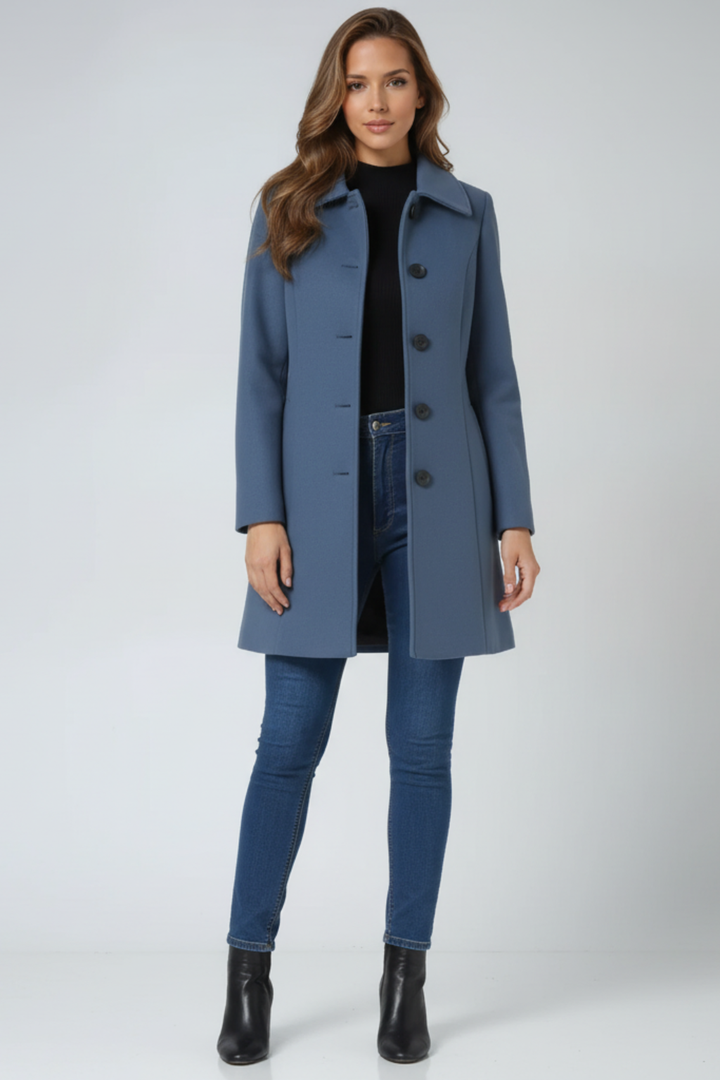 Women's Single-Breasted Fit and Flare Coat